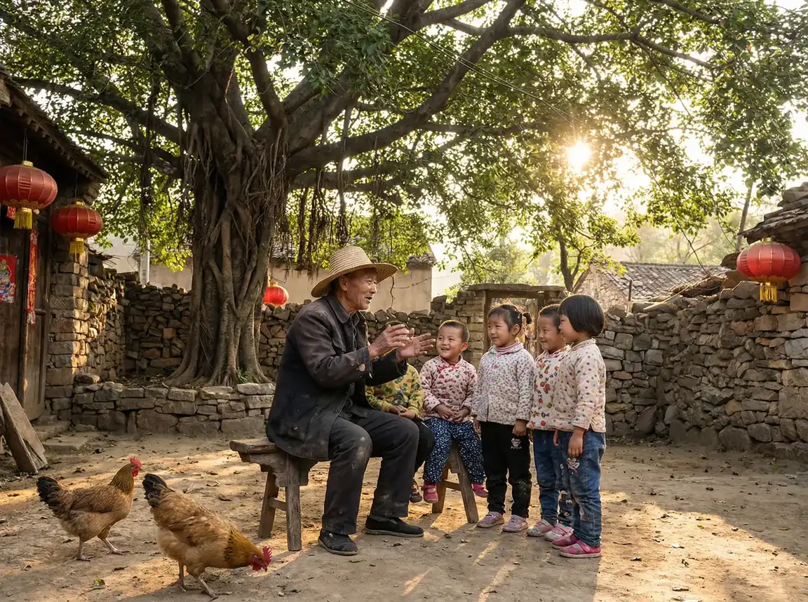 老人在大榕树下给孩子们讲故事 - 啦啦啦高清在线观看视频www 乡村记忆